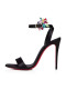 Christian Louboutin Sandalet Goldie Joli 100 mm Siyah / lin Siyah Krep Saten
