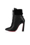 Christian Louboutin Spikita Booty Dakita 100 mm Siyah / Gümüş Dana Ayakkabı