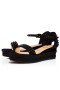 Christian Louboutin Wedge Madmonica 60 mm Versiyon Siyah Süet Dana Derisi