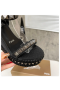 Christian Louboutin Pyraclou 120 mm Espadrilles Glitter Leather Black