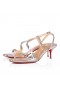 Christian Louboutin Rosalie 55 Mm Sandals Laminated Calf Leather Vintage Rose