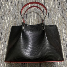 Christian Louboutin Cabarock AlıÅveriÅ Ãantası Jurassic Kabartmalı Ãivili Dana Derisi Siyah