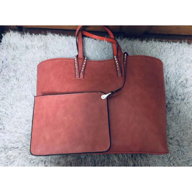 Christian Louboutin Cabata Tote Çanta Kabartmalı Deri Kırmızı