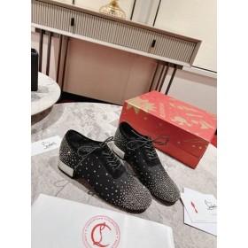 Christian Louboutin Degraginzbar Derby Ayakkabı 30mm Kristal Saten Siyah