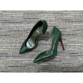 Christian Louboutin Irıza Pompalar 100mm Timsah Efektli Deri Yeşil