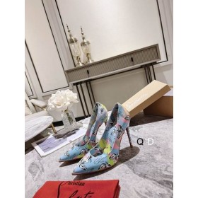 Christian Louboutin Kate Pompaları 100mm Çok Renkli Grafik Baskılı Rugan