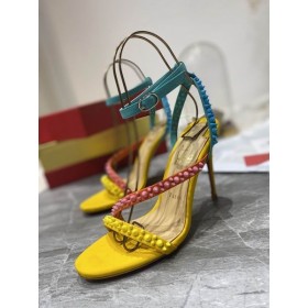 Christian Louboutin Mafaldina Sivri Sandalet 100mm Nappa Deri Ãok Renkli