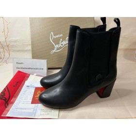 Christian Louboutin Turelastik 55 Mm Alçak Bot Dana Derisi Siyah Christian Louboutin Ayakkabı