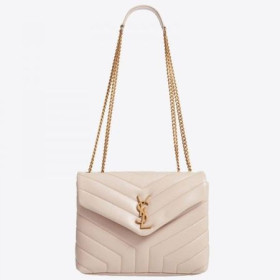 Saint Laurent Loulou Küçük Ãanta Bej Matelasse Deri Saint Laurent Ãantalar