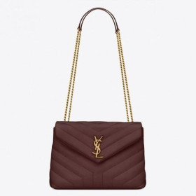 Saint Laurent Loulou Küçük Ãanta Bordo Matelasse Deri Saint Laurent Ãanta