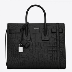 Saint Laurent Küçük Sac De Jour Çanta Siyah Timsah Derisi