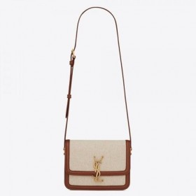 Saint Laurent Solferino Küçük Çanta Kanvas Dana Derisi Saint Laurent Çantalar