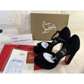 Christian Louboutin Sandaloo 130 Mm Sandalet Veau Kadife Siyah