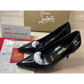 Christian Louboutin Sportif Kate 85 mm Pompa Rugan Siyah