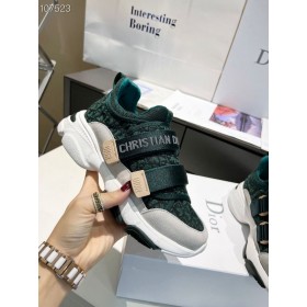 Dior D-WANDER Spor Ayakkabı Yeşil Teknik Kumaş Eğik Baskı