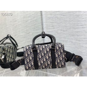 Dior Lingot 26 Çanta Bej Siyah Dior Eğik Jakarlı