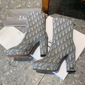 Dior EÄik Baskı Topuklu Bot Gri