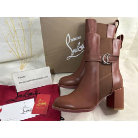 Christian Louboutin Chelsea Yarım bot 70mm Dana Derisi Kahverengi