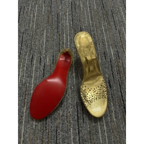 Christian Louboutin Degramule Strass Katır 85mm Metalik Altın