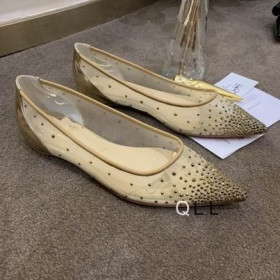 Christian Louboutin Follies Strass Daireler Örgü Deri Altın