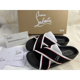 Christian Louboutin Sıcak Çapraz Bizz Katır Şerit Ve Nappa Deri Siyah CL Ayakkabı