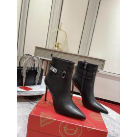 Christian Louboutin Lock So Kate Yarım Çizmeler 100mm Dana Derisi Siyah