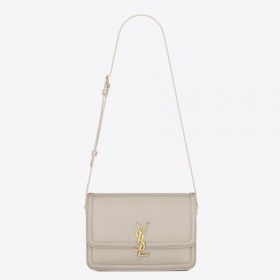 Saint Laurent Solferino Orta Boy Çanta Beyaz Dana Derisi Saint Laurent Çantalar