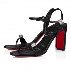 Christian Louboutin Atmospheria Sandalet 85mm Nappa Deri Siyah CL Ayakkabı