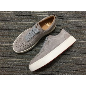 Christian Louboutin Happyrui Spor Ayakkabı Süet Deri Gri