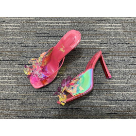 Christian Louboutin Yanardöner Deri Katır Sandalet 100 Mm TPU Pembe