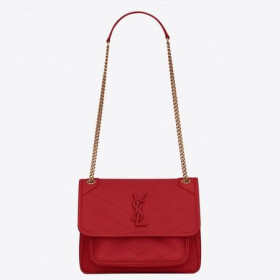 Saint Laurent Bebek Niki Ãantası Kırmızı Kuzu Derisi Saint Laurent Ãantaları