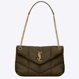 Saint Laurent Loulou Kirpi Küçük Çanta Yeşil Kuzu Derisi Saint Laurent Çanta