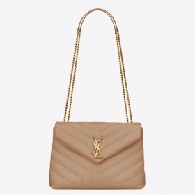 Saint Laurent Loulou Küçük Ãanta Koyu Bej Deri Saint Laurent Ãantalar
