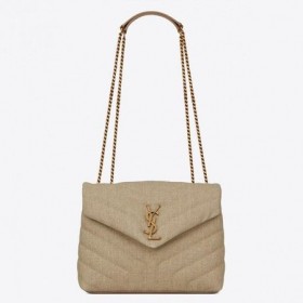 Saint Laurent Loulou Küçük Ãanta Keten Kanvas Saint Laurent Ãanta