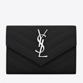 Saint Laurent Küçük Zarf Cüzdan Noir Deri Saint Laurent Cüzdanlar