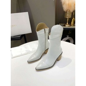 Jimmy Choo bileğe kadar bot 50mm JC Amblemi Timsah Beyaz
