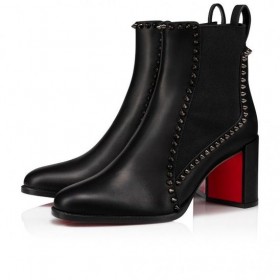 Christian Louboutin Out Line Sivri 70 Mm Alçak Çizmeler Dana Derisi Siyah Christian Louboutin Ayakkabı