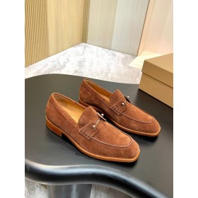 Christian Louboutin Chambelimoc Mokasen Süet Dana Derisi Kahverengi