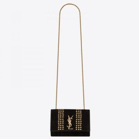 Saint Laurent Kate Küçük Ãanta Siyah Süet Yıldız Ãıtçıt Saint Laurent Ãanta