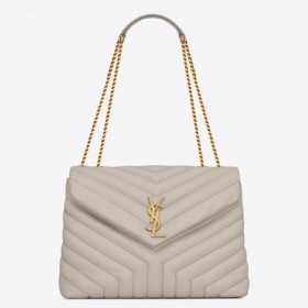 Saint Laurent Loulou Orta Boy Ãanta Beyaz Matelasse Deri Saint Laurent Cüzdanlar