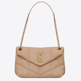 Saint Laurent Loulou Kirpi Küçük Çanta Bej Matelasse Deri Saint Laurent Çanta
