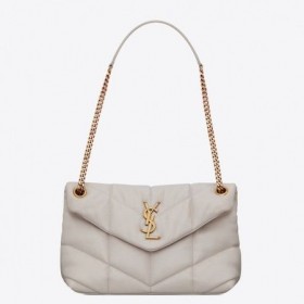 Saint Laurent Küçük Loulou Kirpi Ãanta Beyaz Kuzu Derisi Saint Laurent Ãanta