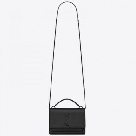 Saint Laurent WOC Gün Batımı Zincir Cüzdan Tamamen Siyah