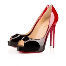 Christian Louboutin Platformları Yeni Çok Özel 120 mm Siyah-kırmızı / siyah Patent Buzağı