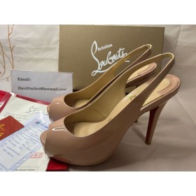 Christian Louboutin Platformları Özel Numara 140 mm Nude Rugan