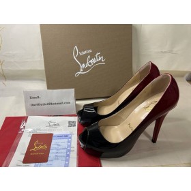 Christian Louboutin Pompalar Yeni Çok Özel 120 mm Siyah-kırmızı / siyah Patent Buzağı