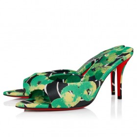 Christian Louboutin Miss Z Mule 80 Mm Mules Gaagal Coated Canvas Tropical