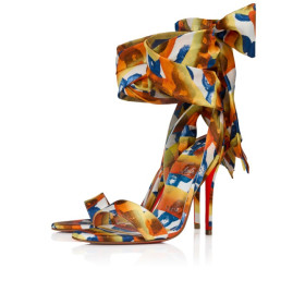 Christian Louboutin Miss Z Sandal Du Desert 100 Mm Gaagal Crepe Satin Magma