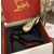 Christian Louboutin Clare Sling 80mm Pompalar Rugan Siyah CL Ayakkabı