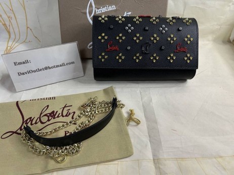 Christian Louboutin Paloma de Cuero Adornado Bolso de mano Negro CL Bolsas